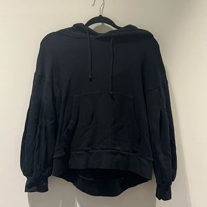 All saints black cropped hoodie